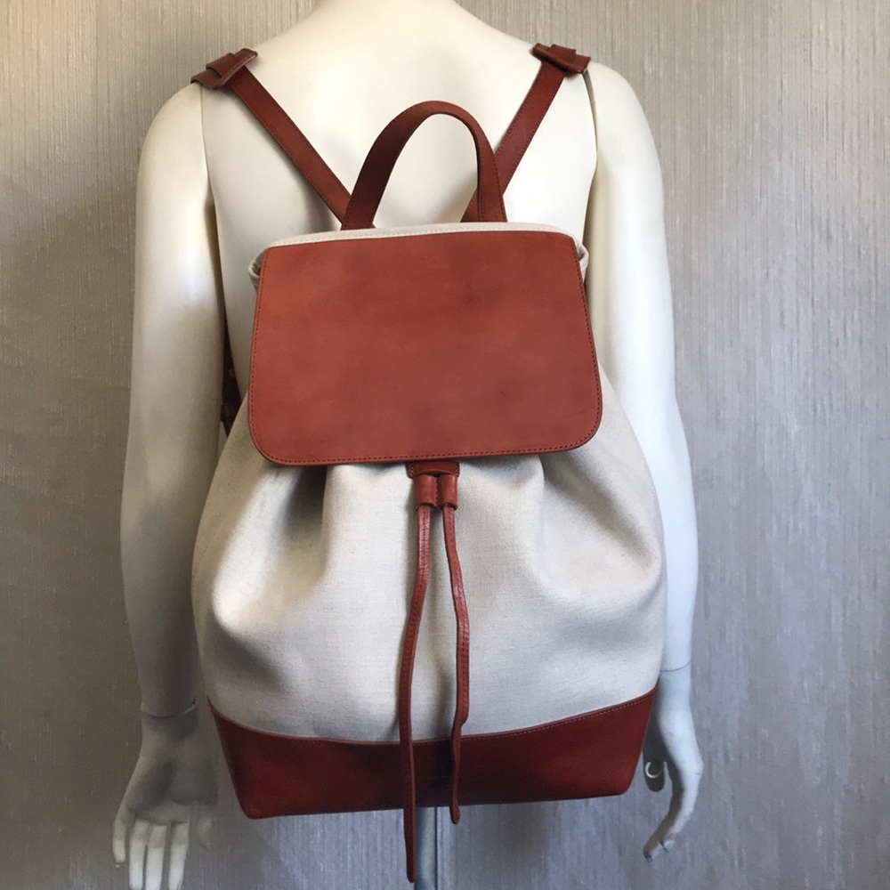 MANSUR GAVRIEL Leather/Canvas Backpack Bag